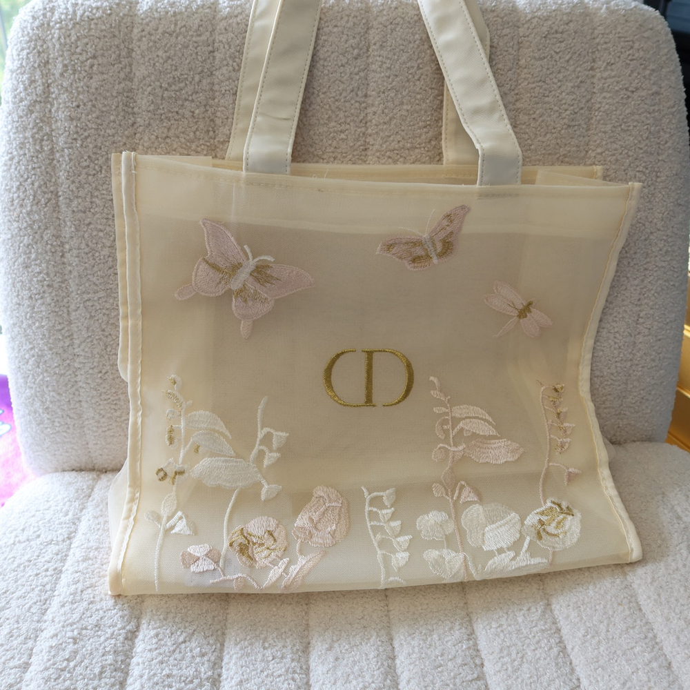 DIOR Butterfly Embroidered Mesh Tote Bag GWP - Picture 3 of 14